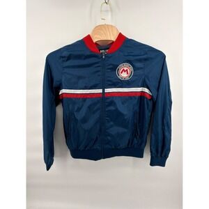 Nintendo Super Mario Bros. Bomber Jacket Men's Medium Navy Blue 2018 BoxLunch‎
